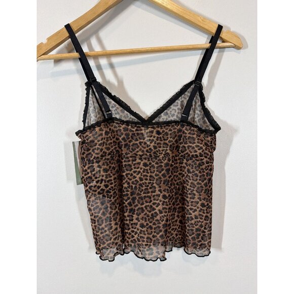 H&M Divided Leopard Print Sheer Cami Tank Top Women’s Small Y2K NWT Rose - Picture 5 of 7